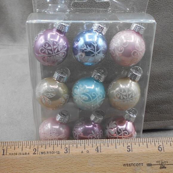 Nicole Mini Tree Treasures Pastel Ball Christmas Ornaments MTT2183 Snowflake - Picture 4 of 5